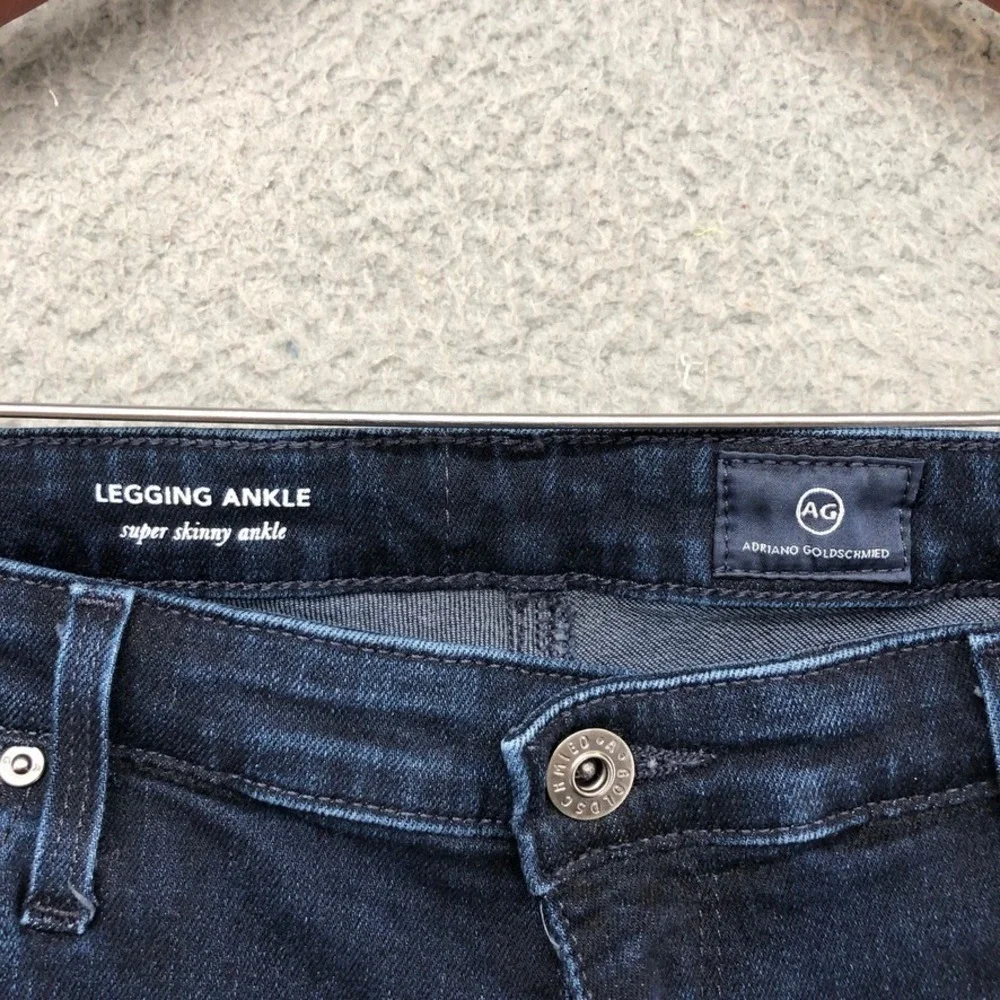 AG Adriano Goldschmied Legging Ankle Jeans Womens 32R‎ Dark Blue Super Skinny